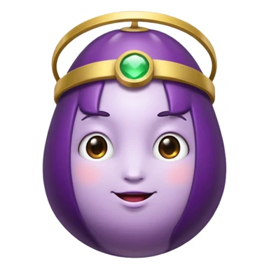 Eggplant wearing a halo sticker