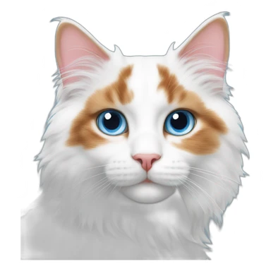 Fluffy cat turkish van blue eyes sticker