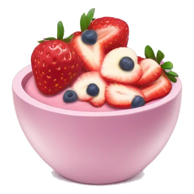 light pink themed acai bowl with strawberries sticker
