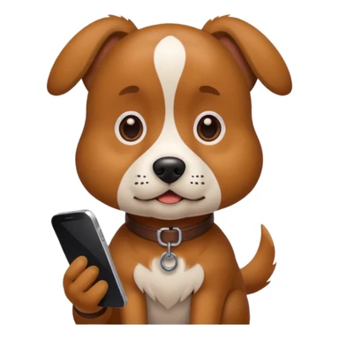 Pies z telefonem sticker