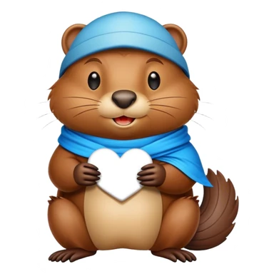 Beaver with inscription good morning  sticker