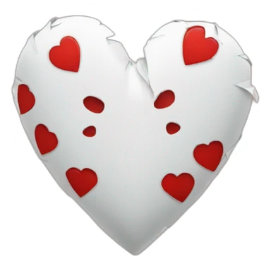 White Taped red broken heart sticker