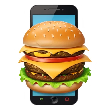 picture of a hamburguer inside of a phone sticker