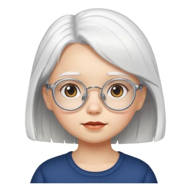 white haired little girl with glassess sticker