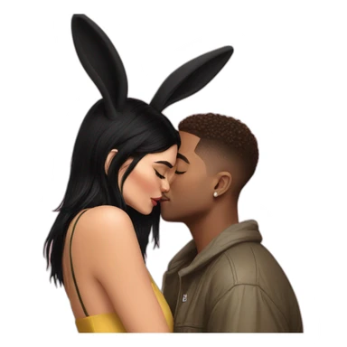 bad bunny kissing kendall jenner sticker