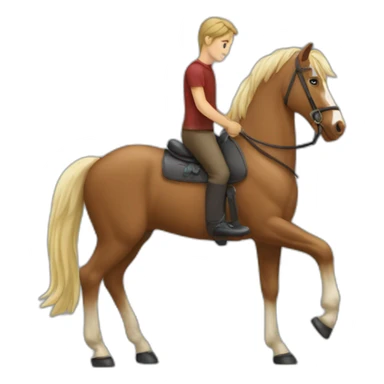 un cheval sur un homme sticker