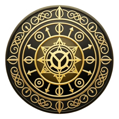 Create a circular casting sigil based off of the wizard101 balance school sticker