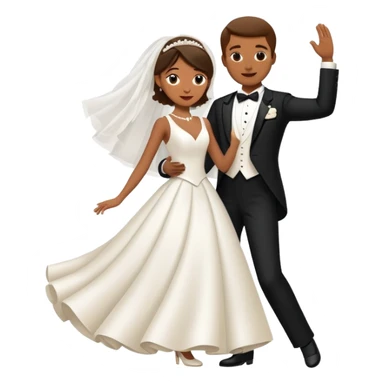 bride and groom dancing sticker