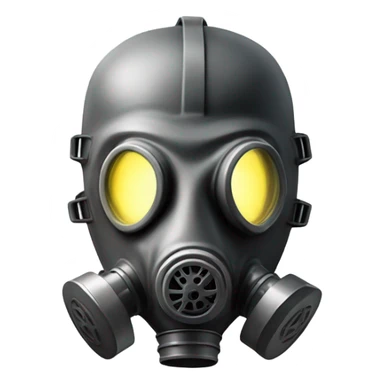 a gask mask and a lightning sticker