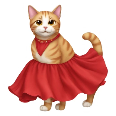 A cat with red dress sticker