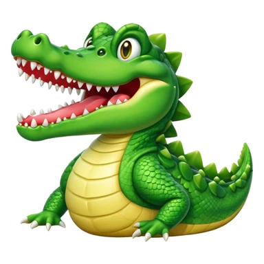 A crocodrile Having a sugar rush  sticker