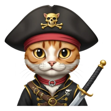 black pirate cat sticker