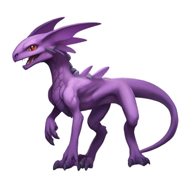 Mauve-violet-colored anthro genesect-raptor-dragonkin-scalie-sona-Fakémon-hybrid with a mane on head and back full body sticker