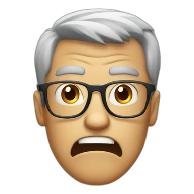 angry guy with glasses sticker