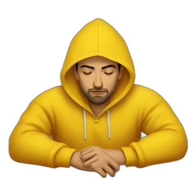 Armenian men  with yellow hoodie sleeping sticker