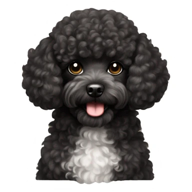 Black curly toy poodle sticker