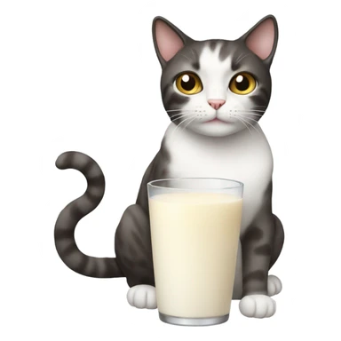 Cat with milk  sticker