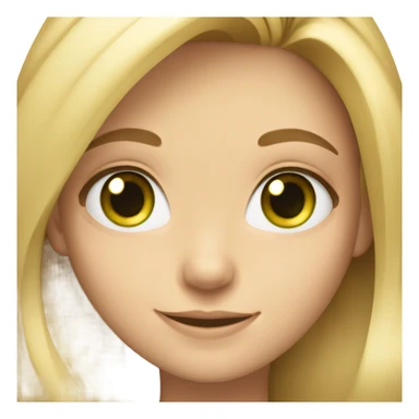 smiling girl with long blonde hair and green eyes sticker