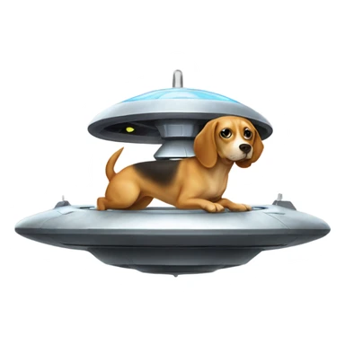 Dog on a ufo sticker