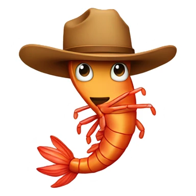 Shrimp in a cowboy hat sticker