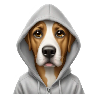 dog wearing a hoodie ￼ sticker