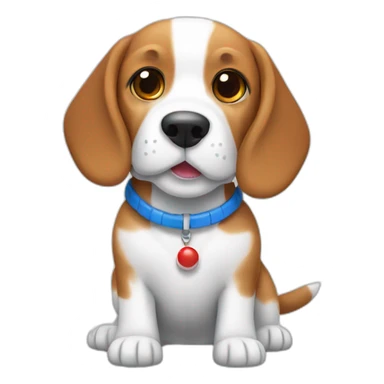 Beagle tocando tambor rojo blanco y azul sticker