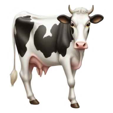 A cow with a skinny jeans sticker