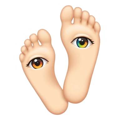 one foot With Anime Eyes in Chibi Sticker style sticker