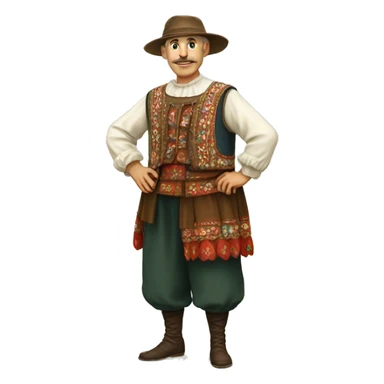 Czech folk costume full body sticker