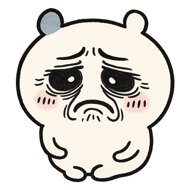 chiikawa character with a sad, disappointed expression, inspired by the 'sadge' meme sticker