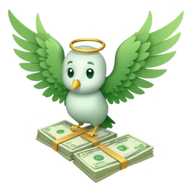 money flying with wings sticker