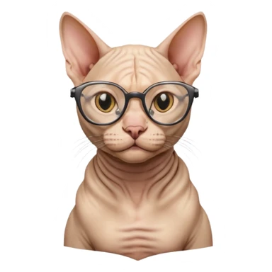 sfenks cat with glasses büst sticker