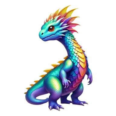 Epic complex iridescent scenic-aesthetic-Fakémon-creature-scenery sticker