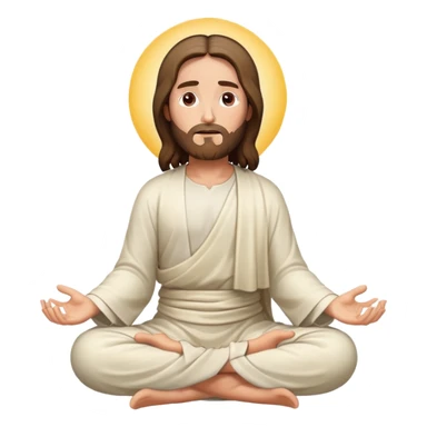 Jesus meditating, peaceful expression sticker