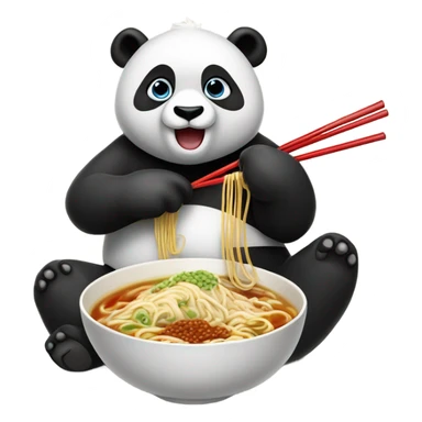 Panda eating ramen  sticker