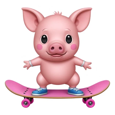 cool pig on a skateboard  sticker