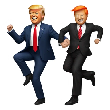 Donal Trump dancing with another redhead man sticker