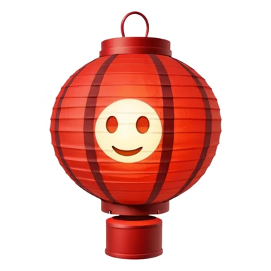 Paper Lantern with red glow on top of the pole, Street Lantern. sticker