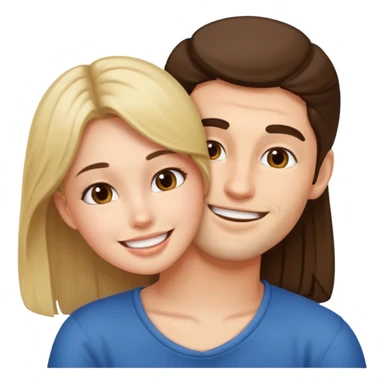 Girl sitting on man face sticker