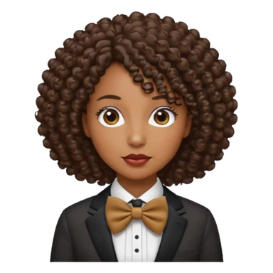 Curly-haired black woman wearing bow ties sticker