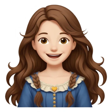 Girl with beautiful long hair laughing cottagecore  sticker