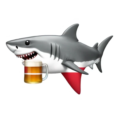 shark with poland flag and beer sticker