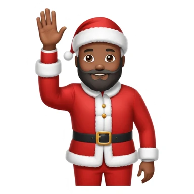 Black Santa saying goodbye sticker