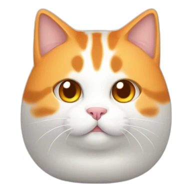 orange and white chubby cat which looks like a bell sticker