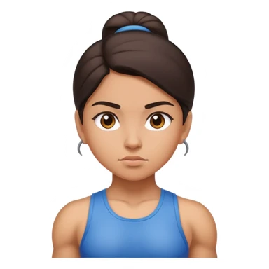 Hispanic girl determined look, muscles sticker