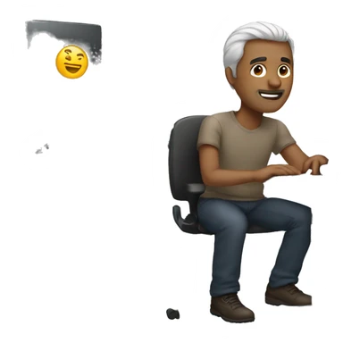 man on the computers  sticker