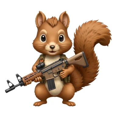 Squirrel holding m4 rifle sticker