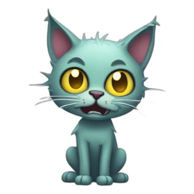 Zombie Cat having an idea sticker