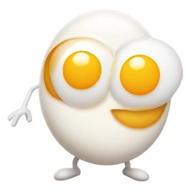 Fried eggs with legs and arms sticker