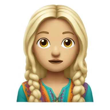 cute blonde hippie giving someone a very dirty look with disgust sticker